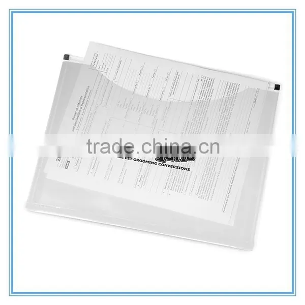 Dongguan factory cheap price document plastic clear file folder /document bag