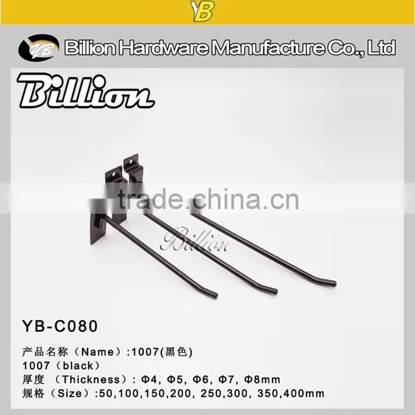 High Quality Metal Chrome Slatwall Steel Wire Hook for Display Board Supermarket Hanging Hook photo-2