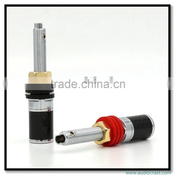 Hi-End OEM High Quality Carbon Fiber Rhodium Plated Binding Post for Amplifier Speaker