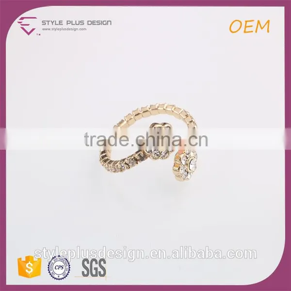 R63500I01 New Design Ladies Gold Finger Cuff Flower King And Queen Ring Prices Jewelry