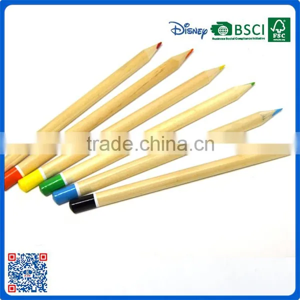Japanese 10 Colors Raw Wood Pencils With Dip Top photo-4