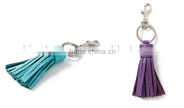 Fashion Jewelry Gift Classic Leather Tassel Key Chain Metal Keyring Women Handbag Accessory photo-4