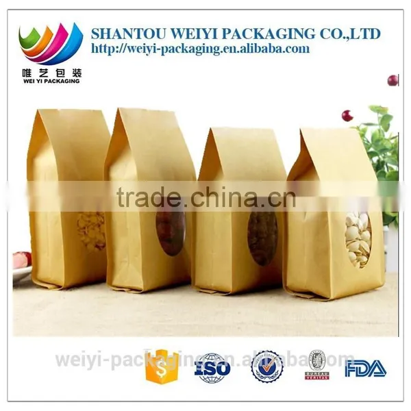 Custom High Quality Kraft Paper Bag With Window and Zipper photo-4