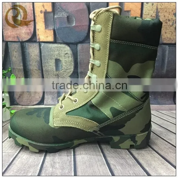 Hot Sale Green Camouflage Oxford Fabric Army Combat Tactical Boots photo-3