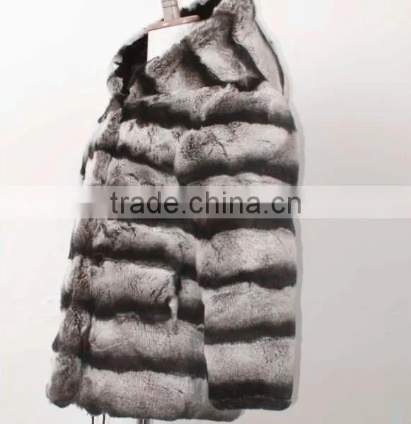Children Chinchilla Rex Rabbit Fur Coat photo-4