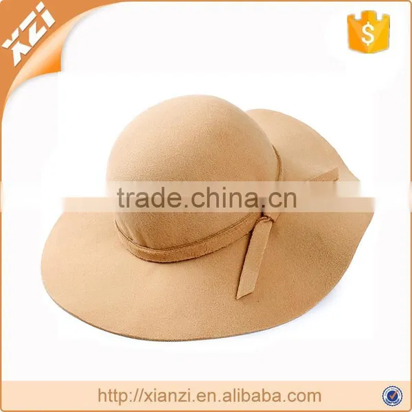 Women Wool Wide Brim Felt Hat Bowler Wool Felt Hat