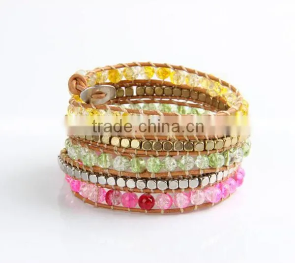 New Arrival Leather Chain Alloy Bracelet Multi-layer T Buckle Rope Woven Bracelet Fashion Men Women Jewelry Wholesale photo-2