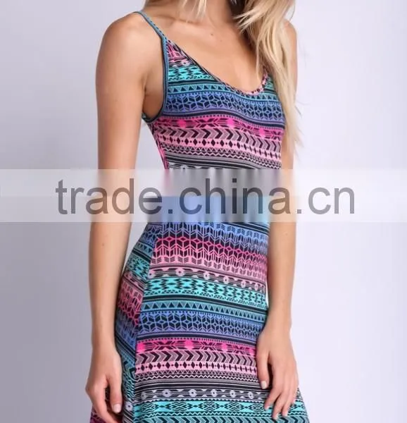 2015 Spaghetti Strap Sexy Backless Evening Dress / Sublimation Printing Long Maxi Dress photo-4