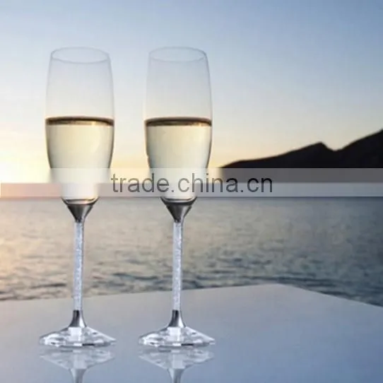 Manufacture Stem Crystal Glass Wine Cup Wedding For Guests Champagne Glasses With Diamond photo-4