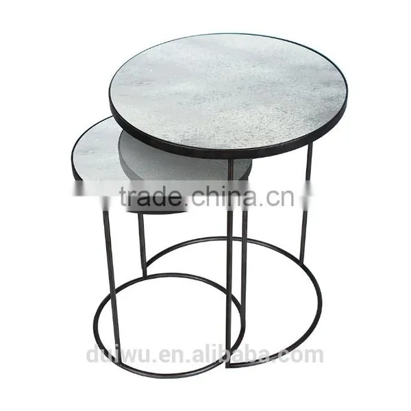Vintage Style Black Wrought Iron Round Side Table photo-3