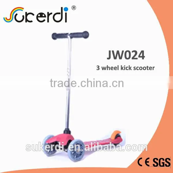 120/80mm 3 Wheel Plug in Aluminum T Bar Kick Kick Foot Pedal Kick Scooter
