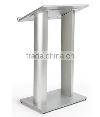 Floor Lectern Podium Stand With Double Column Design MDF With Aluminum Columns photo-2