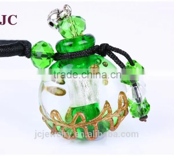 Glass Aromatherapy Essential Oil Diffusing Pendant Necklace Jewelry Wholesale photo-5
