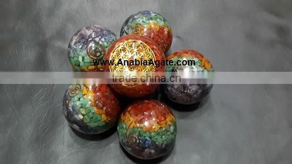 Chakra Layer Orgone Ball For Sell : Wholesale Orgone Ball : Orgone Spheres photo-2