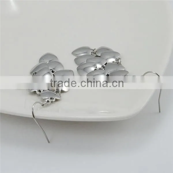 2017 Latest Stainless Steel Siver Multilayer Heart Charm Earring Pendant Jewelry photo-2