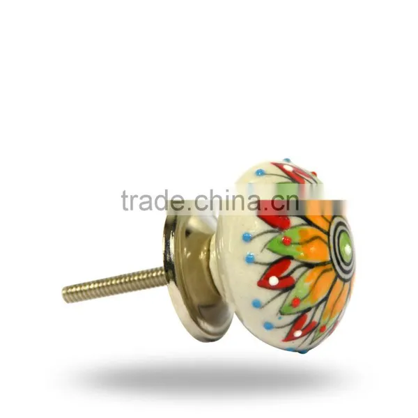 Ceramic Tomato With Orange Green Red Sun Flower Print photo-2