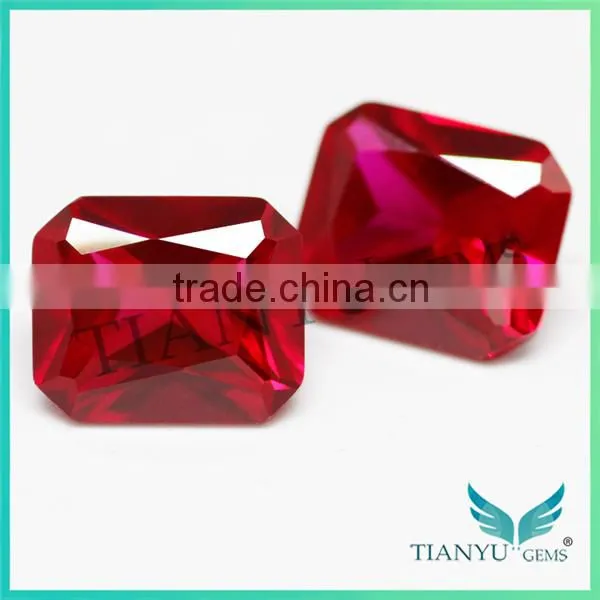 Loose Wholesale Octagon Princess Cut Created Synthetic Red Star Ruby photo-5
