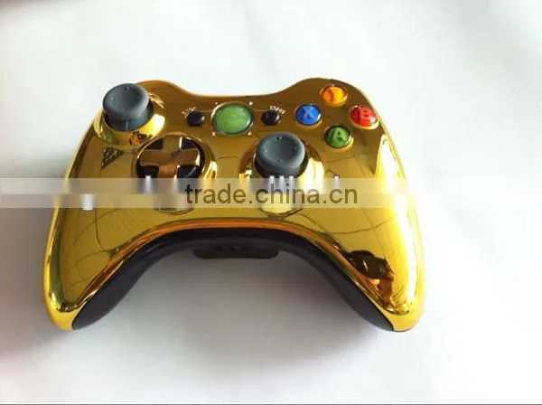 Chrome Gold Controller Full Shell With All Black Repair Parts for Xbox360 Slim photo-2