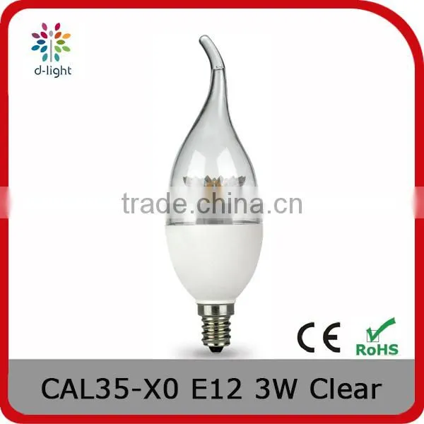 CAL35 TUNABLE 200LM 3W EQUAL TO 25W E12 FLAME CANDLE CRYSTAL LIGHT BULB WITH UL STANDARD photo-1