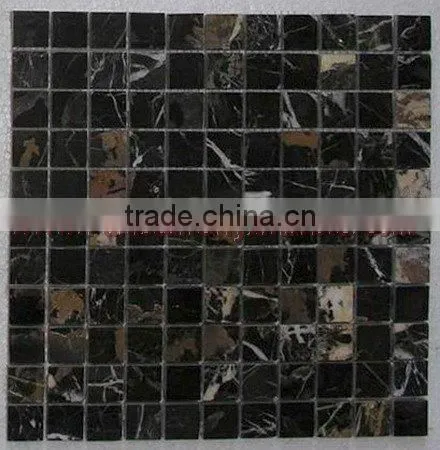 NATURAL BLACK AND GOLD ( MICAHEL ANGELO ) MOSAIC TILES photo-2