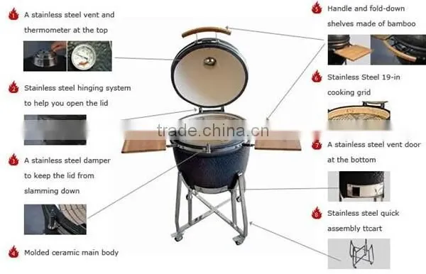 Ceramic Black Kamado Grill for Party BBQ Used photo-4