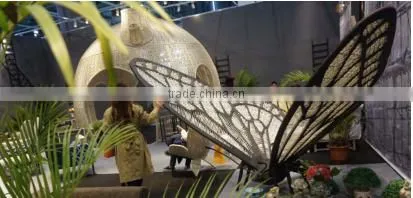 Garden Rattan Hand Woven Weather Resistance PE Plastic Aluminum Frame Animal Butterfly Garden Decoration photo-3