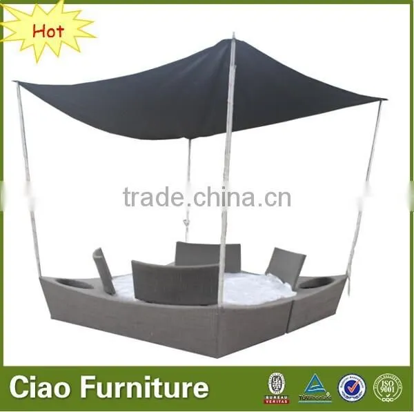 Garden Furniture Rattan Gazebo With Waterproof Fabric photo-3