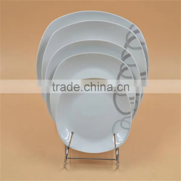 White Plain Ceramic Plates Dinnerware Sets photo-4
