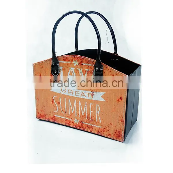 Orange Faux Leather Foldable Organizer Magazine & Newspaper Holder Bin Storage Basket photo-2