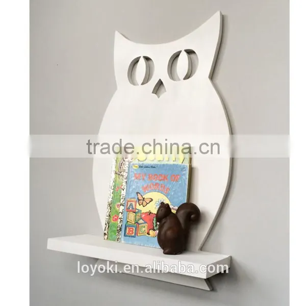 Owl Shape Wall Shelf New Design MDF Wood Display Shelf for Kids Room Decor Wall Mount Shelf Wholesale photo-2