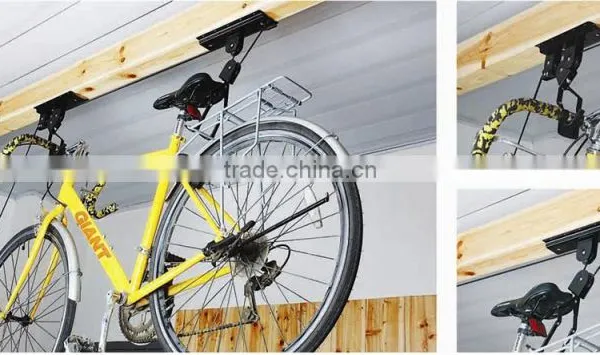 Bicycle Lift Bike Ceiling Mount Pulley Hoist Rack Garage Storage Hooks Hanger A1417 photo-6