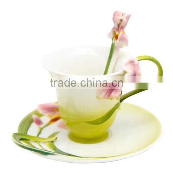 2015 New Bone China Ceramic Tea Cup And Saucer With Classical Flower Design photo-2