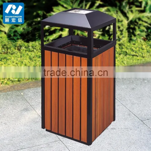 Park Outdoor Wooden Dustbin/garbage Can photo-6