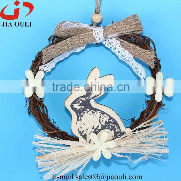 Popular Design Easter Decorations With Wood Rabbit Easter Wreath photo-2
