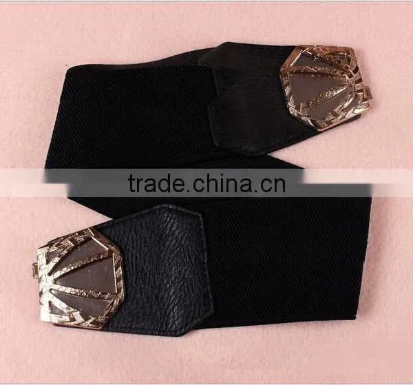 Fashion Flower Pattern Alloy Buckle Elastic Sex Women Lady Waist Belt photo-3