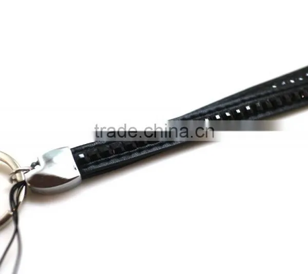 Promotion Gift PU Leather Lanyard With Crystal Gem, Swivel Snap Hooks, Key Ring Accembly, Acrylic Gem Key Chain photo-4