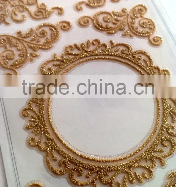 Popular Glitter Lace Foam Sticker, Graceful Decorative Shinny Glitter Sticker, Elegant Lace Sticker photo-4