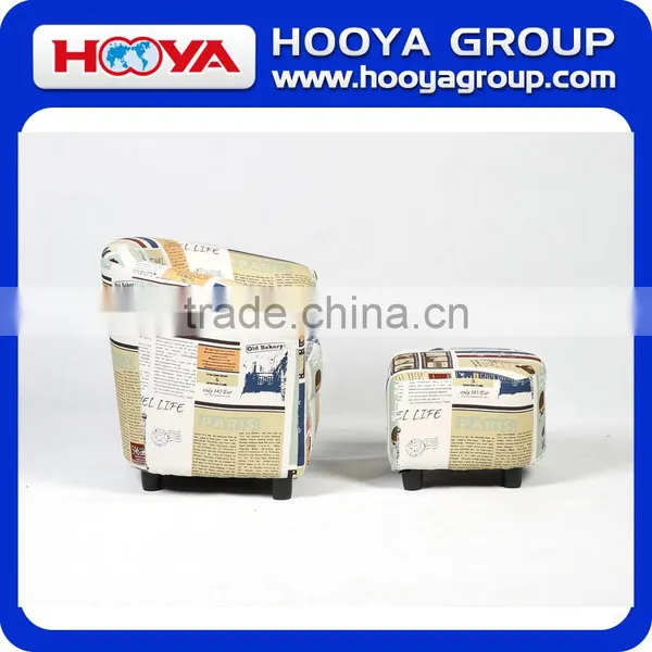 Kids Sofa With Foot Stool, Children's Cartoon Design,W58cm*D42cm* H69cm,canvas+sponge+crude Wood photo-2