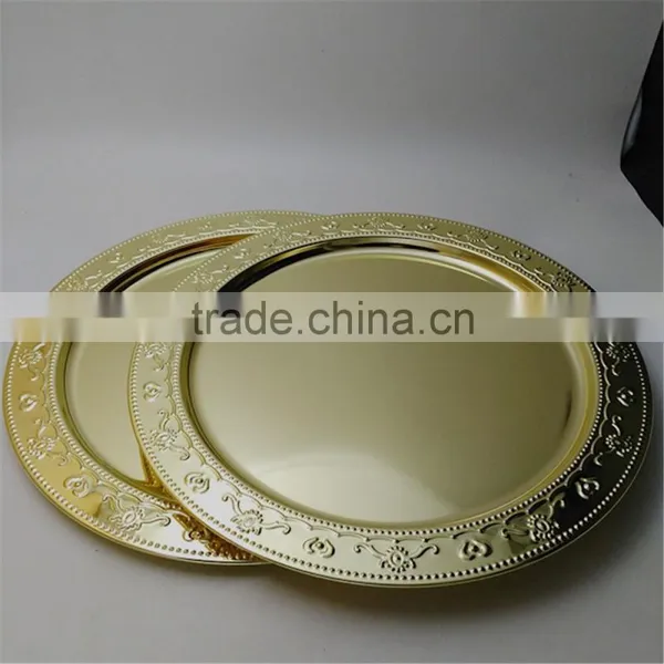13inch Wedding Charger Plates Wholesale, Decorative Gold Stainless Steel Plate Chargers photo-3