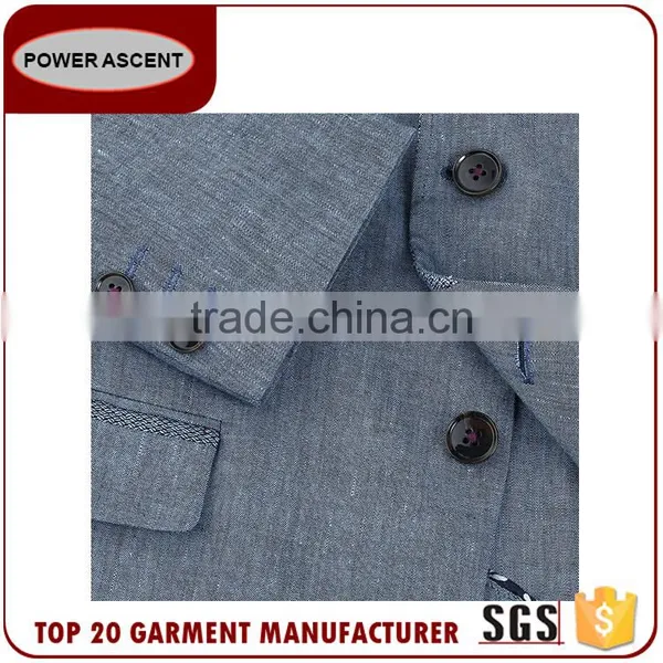 New 2017 European Polyester Viscose Denim Fashion Custom Made Jacket Latest Suit Styles For Men photo-3