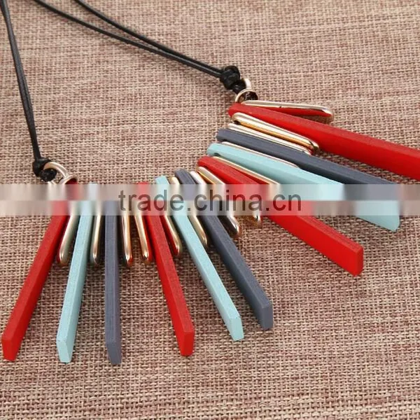 Zm34532a Wholesale Wooden Necklace Simple Classic Jewelry Statement Necklace photo-4