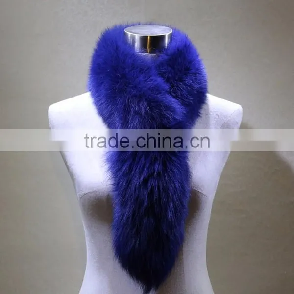 Myfur New Fashion Ladies Winter Whole Skins Genuine Navy Color Fox Fur Scarf photo-3