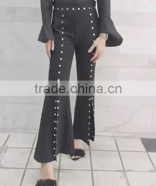 4668 Runwaylover Hot Sale Ladies New Design Tie Sexy Flare Pants photo-2