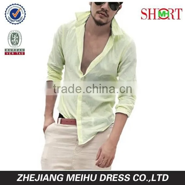 Hawaii Styling Men's Cotton Linen Blend Shirts Ultra Light Colorful Shirts photo-2