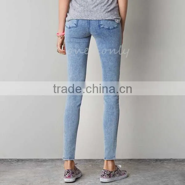Hot Women Cotton Denim Jegging Trousers Charming Female Skinny Pants P0030 photo-3