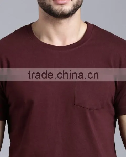 2017 Guangzhou Shandao Garment OEM Customized Casual Style 180g 100% Polyester Plain O-Neck Short Sleeve Pocket Men's T Shirt photo-3
