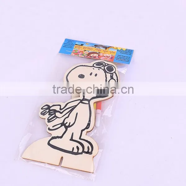 Kids Graffiti Drawing Board With Color Brush Wood Educational Toy photo-3