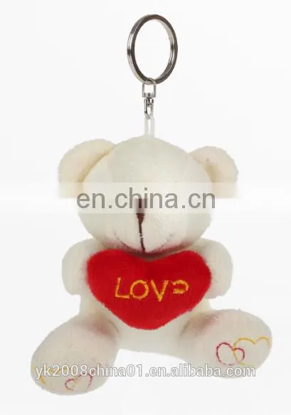 12cm Promotional Love Small Plush Teddy Bear Keychain Toys for Wedding Gift photo-3