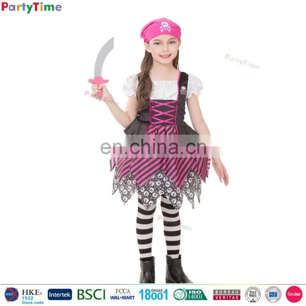 Party Time Brand Pink Classic Pirate Costumes Kids Halloween Party Costumes
