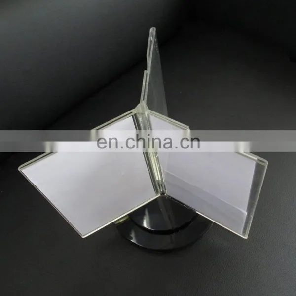 Made In China Cheap 3 Sides Clear Acrylic Rotated Menu Holder for Hotel and Restaurant